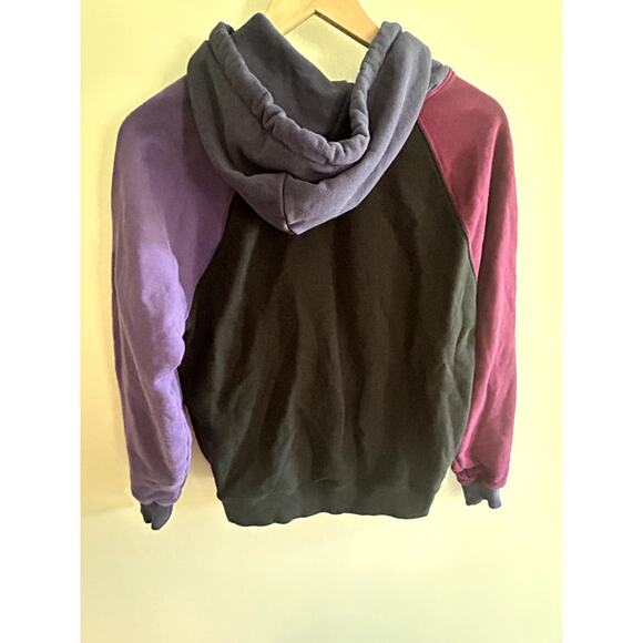 Teddy Fresh Colorblock Hoodie Purple Blue Drawstring Cotton Size XS - Picture 4 of 6